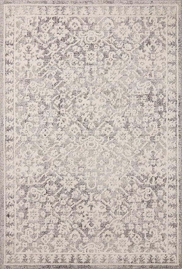 Loloi Magnolia Home by Joanna Gaines Gigi Collection GIG-01 Grey/Ivory 5'-3" x 7'-6" Area Rug