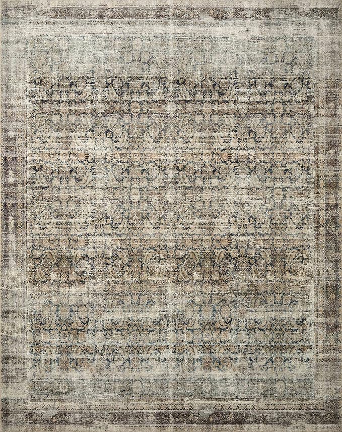 Loloi Amber Lewis Morgan Collection MOG-02 Navy/Sand 2'-3" x 9'-6" 38" Thick Runner Rug feat. CloudPile, Neutral, Room Décor, Vintage Inspired, Livingroom, Bedroom, Dining Area