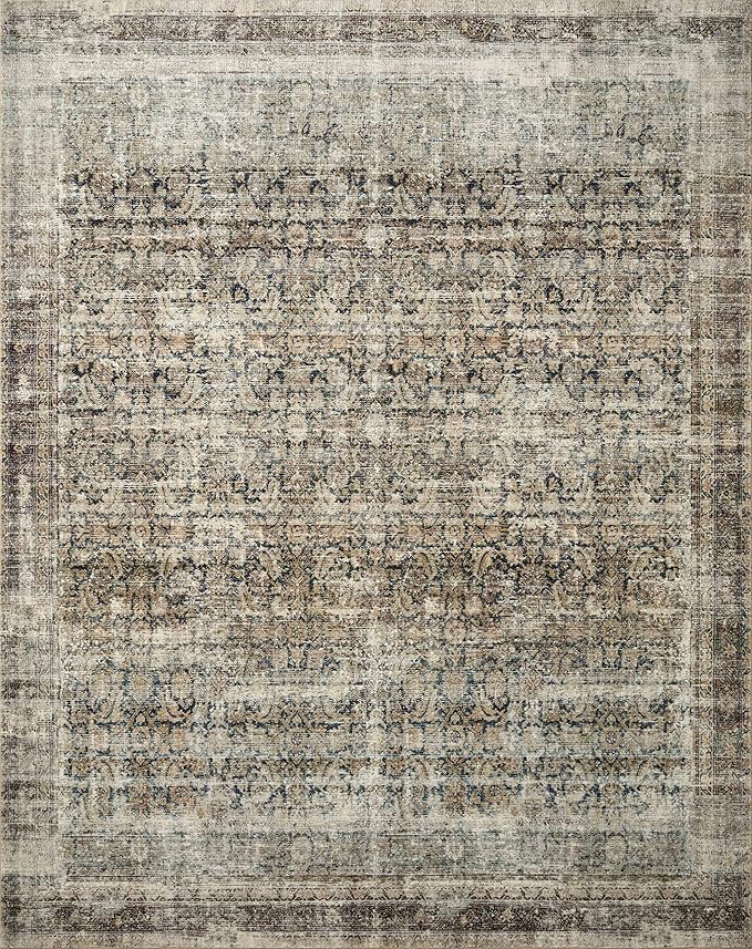 Loloi Amber Lewis Morgan Collection MOG-02 Navy/Sand 3'-6" x 5'-6" 38" Thick Accent Rug feat. CloudPile, Neutral, Room Décor, Vintage Inspired, Livingroom, Bedroom, Dining Area