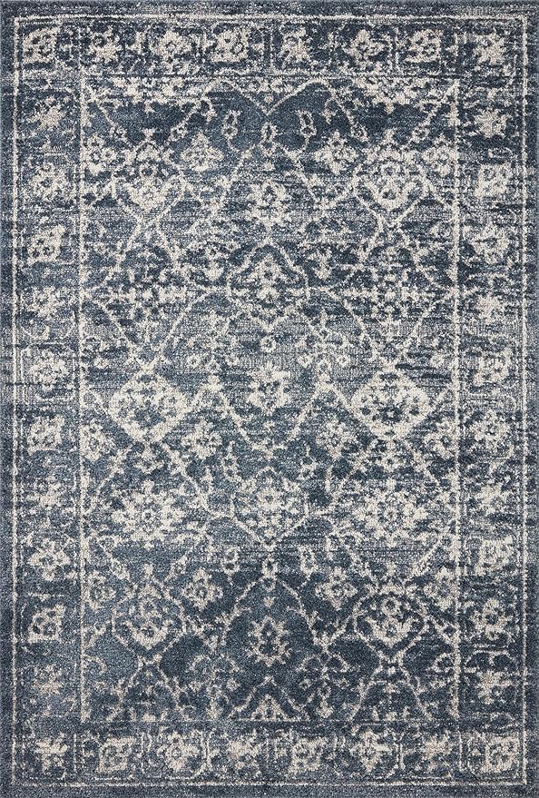 Loloi Magnolia Home by Joanna Gaines Gigi Collection GIG-02 Navy/Stone 5'-3" x 7'-6" Area Rug
