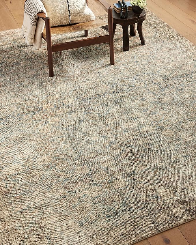 Loloi Amber Lewis Morgan Collection MOG-04 Sea/Sage 7'-3" x 9'-3" 38" Thick Area Rug feat. CloudPile, Neutral, Room Décor, Vintage Inspired, Livingroom, Bedroom, Dining Area