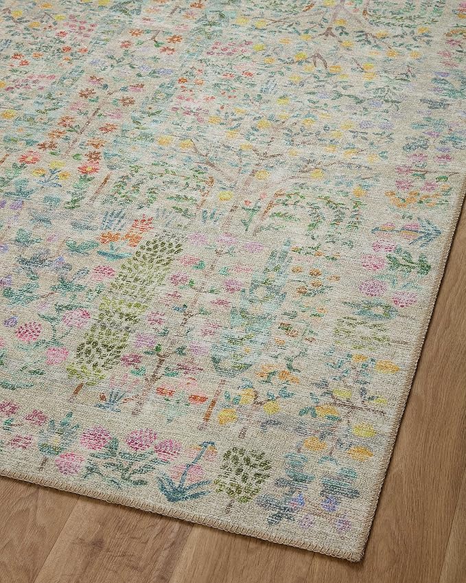 Loloi Rifle Paper Co. Maison Collection MAO-07 Khaki 2'-6" x 7'-6", .19" Pile Height, Runner Rug