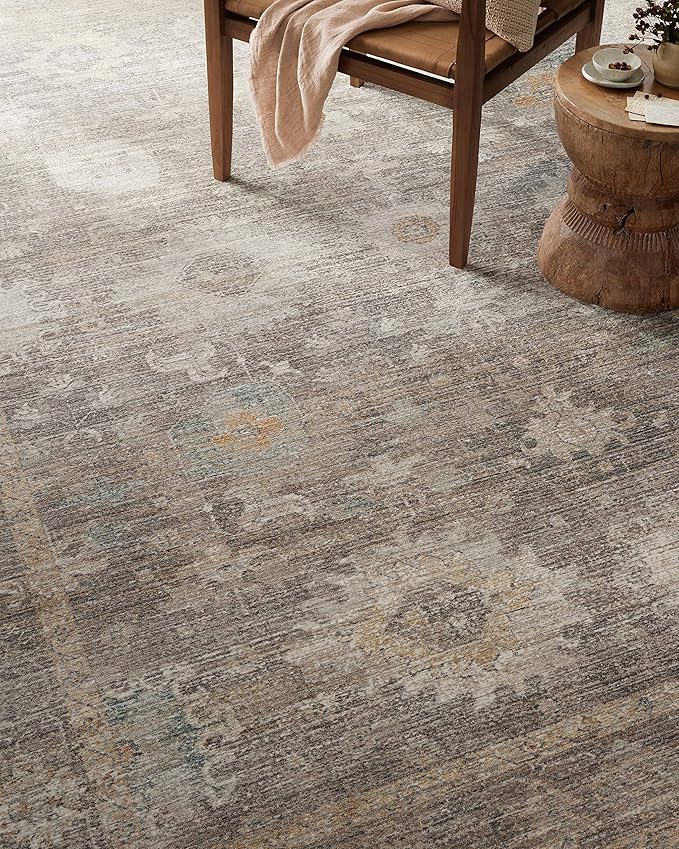 Loloi Magnolia Home by Joanna Gaines Millie Collection MIE-05 Stone/Natural 9'-6" x 13'-1", .25" Pile Height, Area Rug