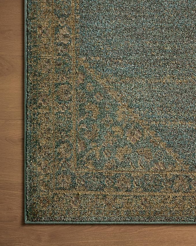 Loloi Magnolia Home by Joanna Gaines Mona Collection MOA-04 Aqua/Wheat 2'-6" x 8'-0" Runner Rug