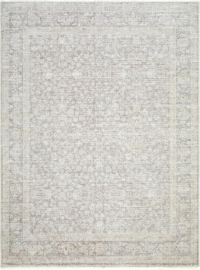 Livabliss x Galey Alix Maria Elena V Vintage Medallion Area Rug, 6'7" x 6'7" (7' Round), Tan