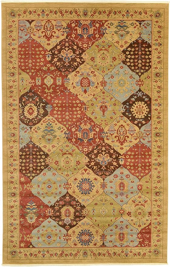 Unique Loom Edinburgh Collection Area Rug - Tulip (10' 6" x 16' 5" Rectangle Tan/Red)