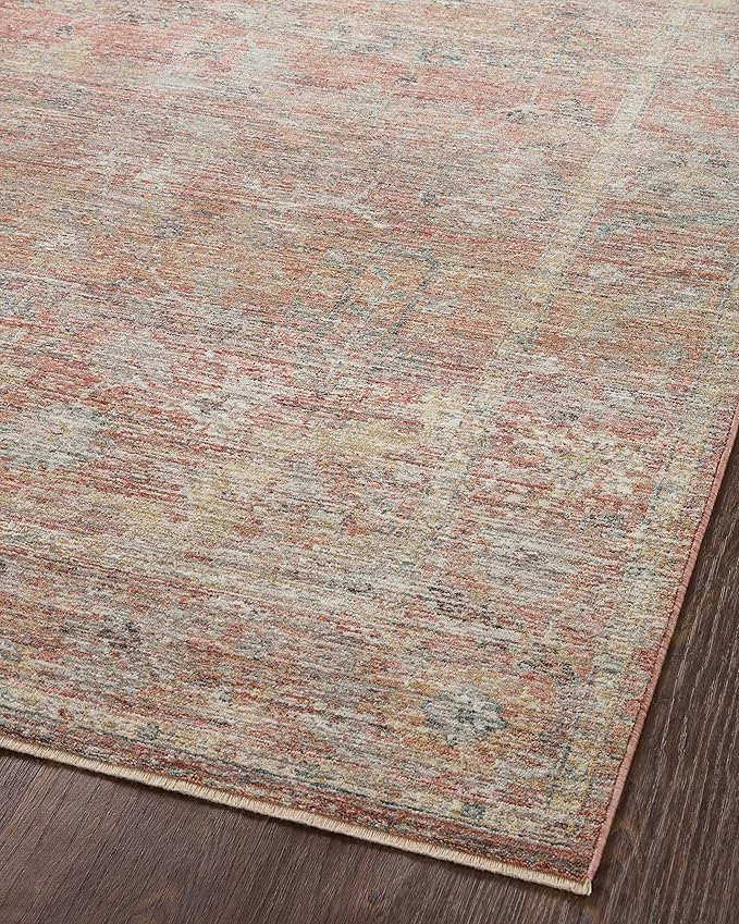 Loloi Magnolia Home by Joanna Gaines Millie Collection MIE-04 Sunset/Multi 7'-10" x 7'-10", .25" Pile Height, Round Area Rug