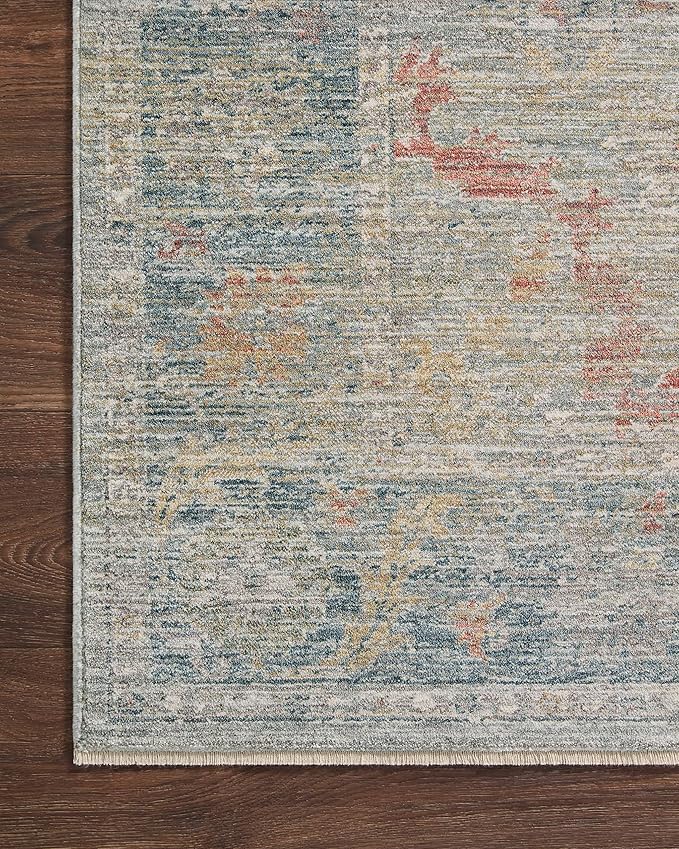 Loloi Magnolia Home by Joanna Gaines Millie Collection MIE-04 Slate/Multi 7'-10" x 10', .25" Pile Height, Area Rug