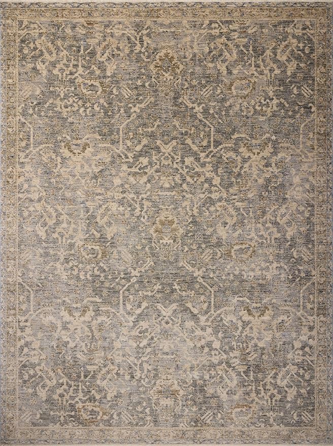 Loloi Magnolia Home by Joanna Gaines Junie Collection JUE-01 Blue/Natural 2'-0" x 3'-0", .38" Pile Height, Accent Rug