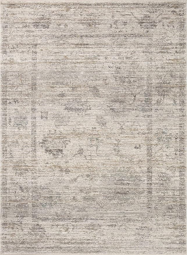Loloi Magnolia Home by Joanna Gaines Millie Collection MIE-01 Silver/Dove 5'-3" x 7'-6", .25" Pile Height, Area Rug