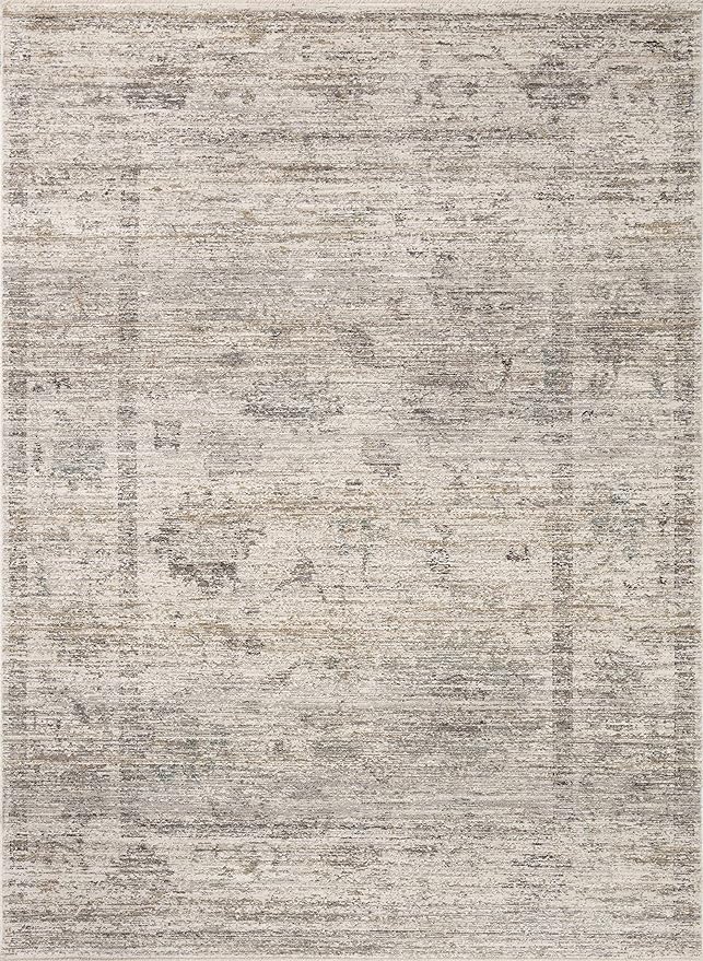 Loloi Magnolia Home by Joanna Gaines Millie Collection MIE-01 Silver/Dove 2'-7" x 12'-0", .25" Pile Height, Runner Rug