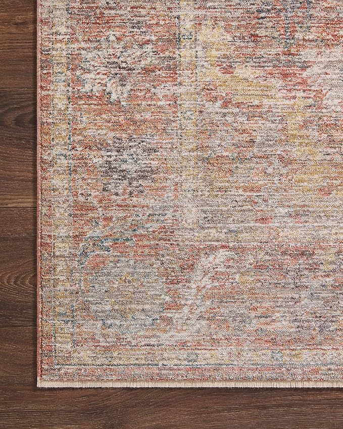 Loloi Magnolia Home by Joanna Gaines Millie Collection MIE-04 Sunset/Multi 9'-6" x 13'-1", .25" Pile Height, Area Rug