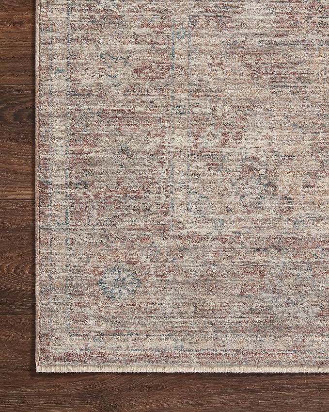Loloi Magnolia Home by Joanna Gaines Millie Collection MIE-04 Brick/Fog 2'-7" x 8'-0", .25" Pile Height, Runner Rug