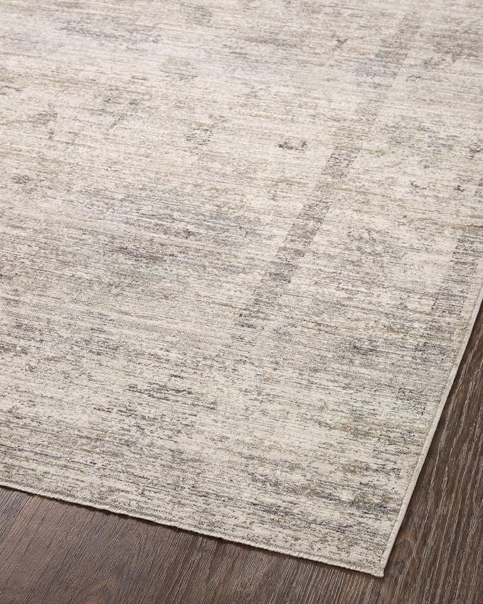 Loloi Magnolia Home by Joanna Gaines Millie Collection MIE-01 Silver/Dove 5'-3" x 7'-6", .25" Pile Height, Area Rug