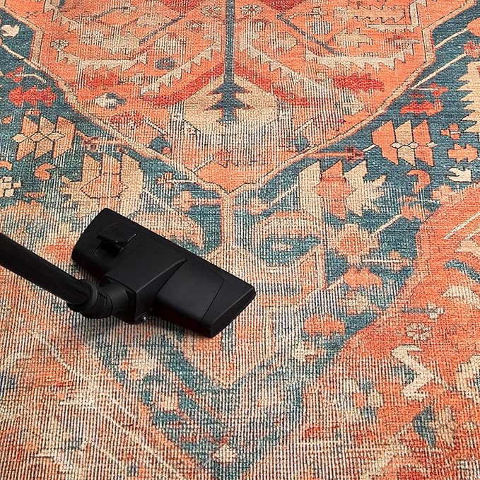 Keen Home Design 8x10 Rug - Machine Washable Area Rug with Non-Slip Backing, Ideal for Living Room, Dining Room, Bedroom - Vintage, Easy Clean, Durable, Low Pile Rug - (8' x 10')