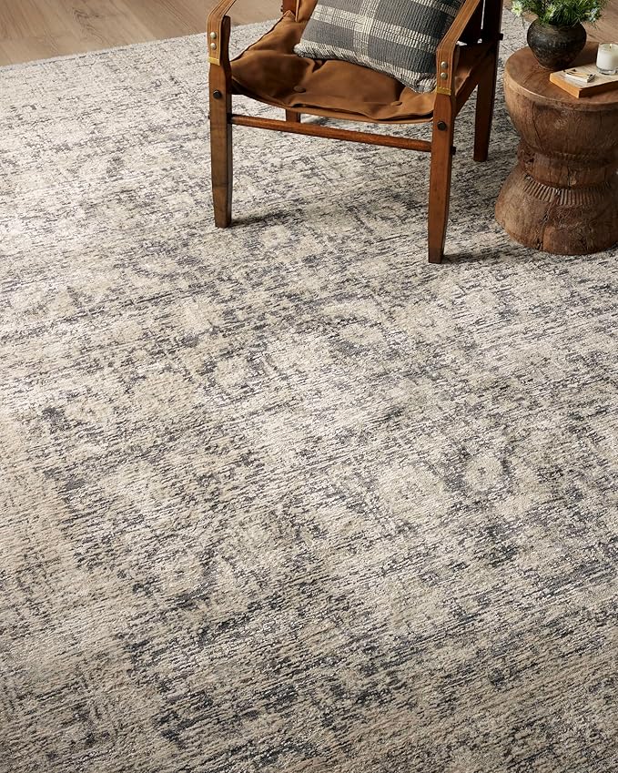 Loloi Amber Lewis Alie Collection ALE-05 Charcoal/Beige 5'-3'' x 7'-9'', .13'' Pile Height, Area Rug