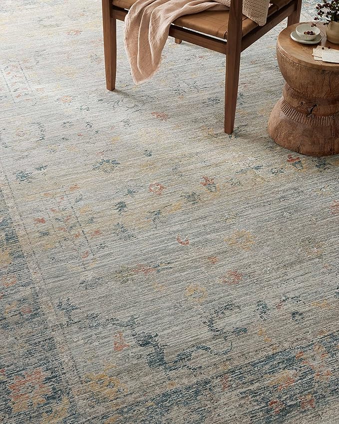 Loloi Magnolia Home by Joanna Gaines Millie Collection MIE-04 Slate/Multi 7'-10" x 10', .25" Pile Height, Area Rug