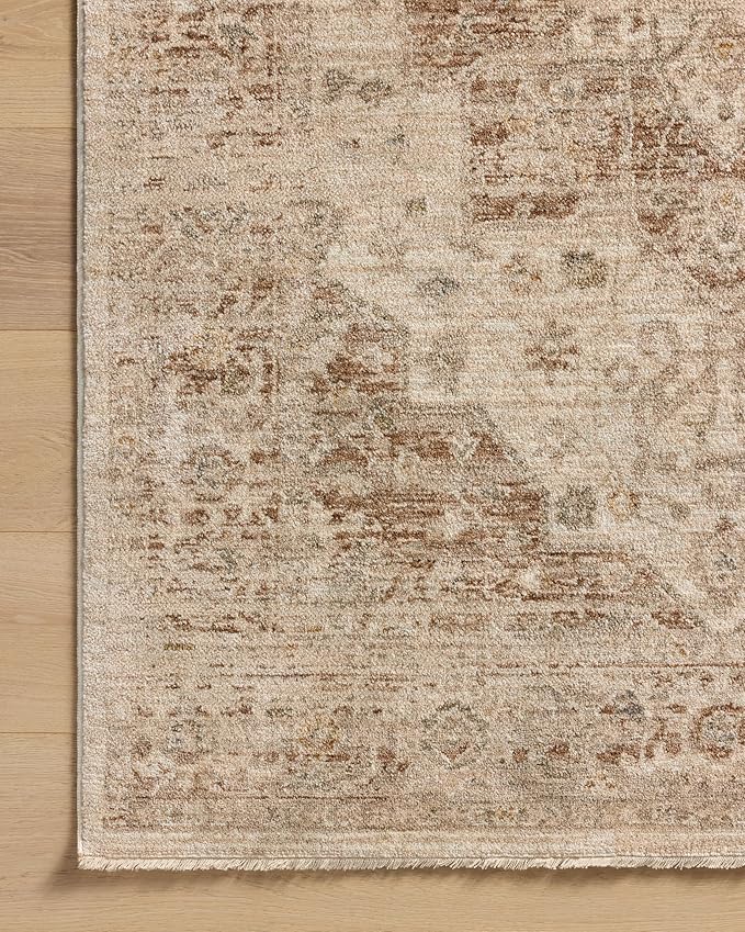 Loloi Magnolia Home by Joanna Gaines Junie Collection JUE-04 Natural/Clay 11'-6" x 15'-7", .38" Pile Height, Area Rug