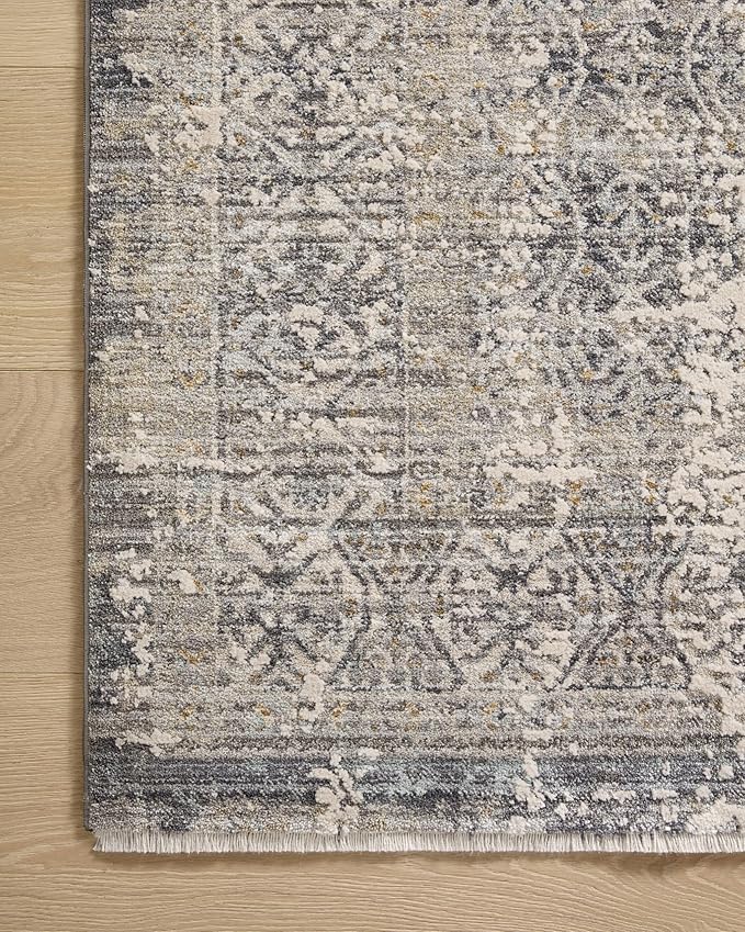 Loloi Amber Lewis Alie Collection ALE-04 Sky/Stone 2'-7'' x 10'-0'', .13'' Pile Height, Runner Rug