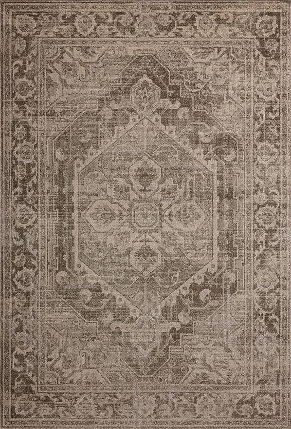 Loloi Magnolia Home by Joanna Gaines Mona Collection MOA-01 Cocoa/Stone 2'-6" x 4'-0" Accent Rug