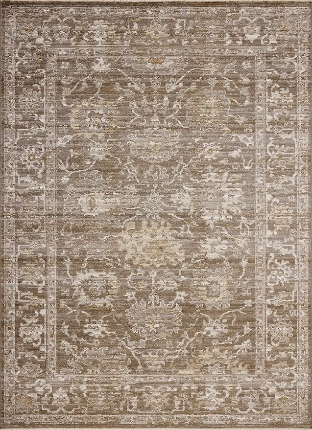 Loloi Magnolia Home by Joanna Gaines Pace Collection PAC-01 Bark/Natural 9'-6" x 9'-6" Round Area Rug