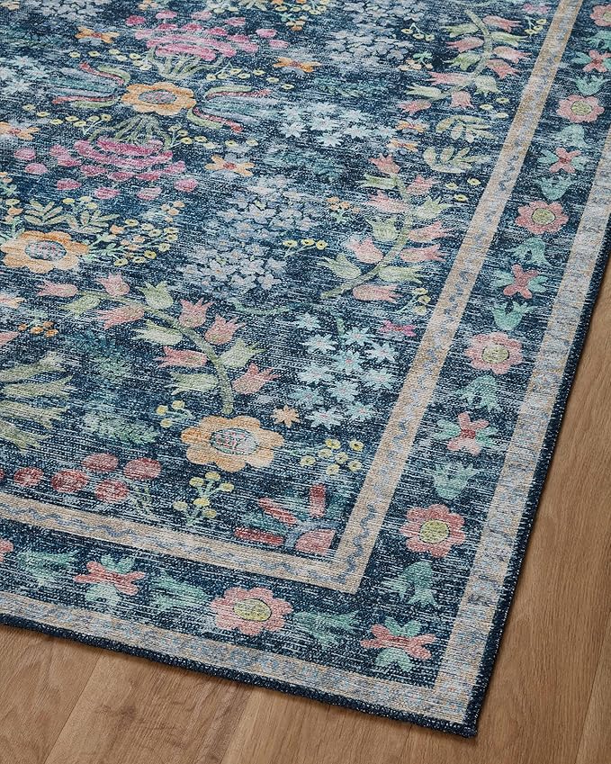 Loloi Rifle Paper Co. Maison Collection MAO-06 Blue/Multi 2'-6" x 12'-0", .19" Pile Height, Runner Rug
