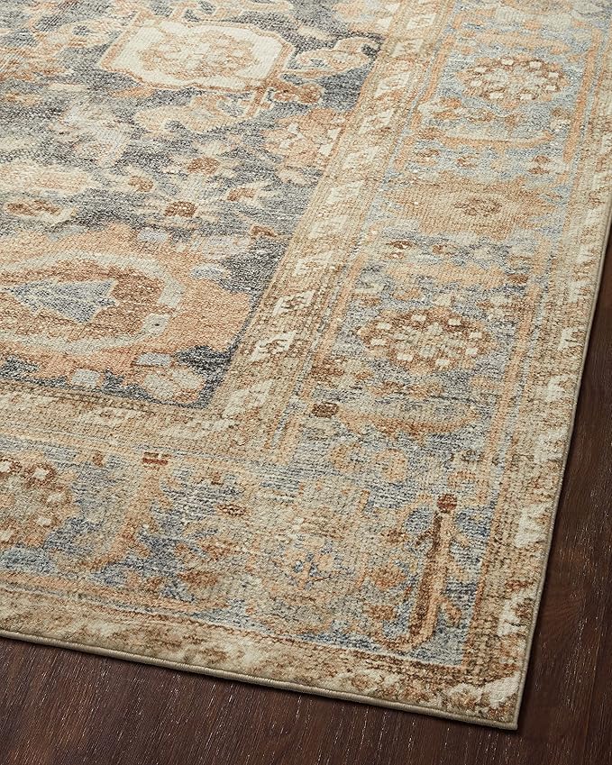 Loloi Margot Collection MAT-03 Ocean/Spice 8'-6" x 11'-6" Area Rug feat. CloudPile, No-Shed Easy Clean Large Patterned Area Rug for Living Room, Bedroom, Dining Area