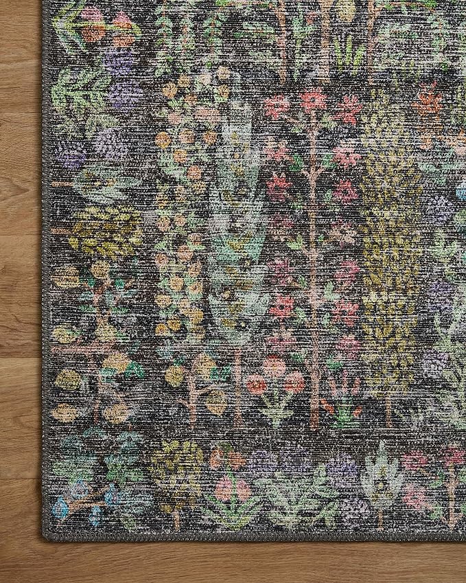 Loloi Rifle Paper Co. Maison Collection MAO-07 Charcoal 2'-6" x 7'-6", .19" Pile Height, Runner Rug