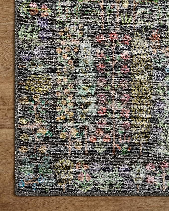 Loloi Rifle Paper Co. Maison Collection MAO-07 Charcoal 2'-6" x 12'-0", .19" Pile Height, Runner Rug