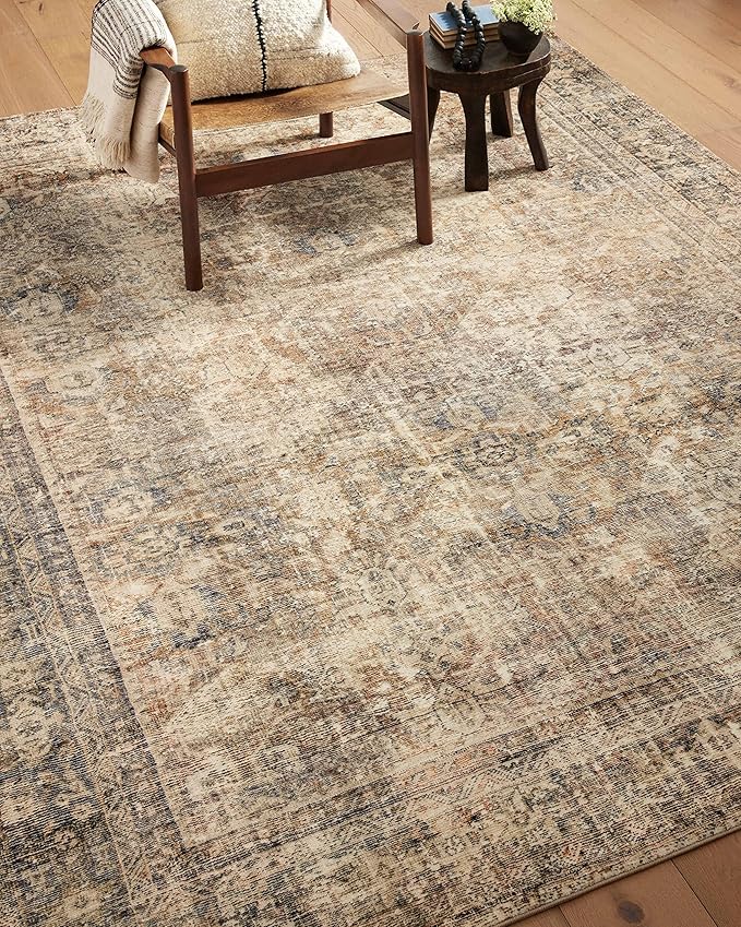 Loloi Amber Lewis Morgan Collection MOG-01 Sunset/Ink 5'-0" x 7'-0" 38" Thick Area Rug feat. CloudPile, Neutral, Room Décor, Vintage Inspired, Livingroom, Bedroom, Dining Area