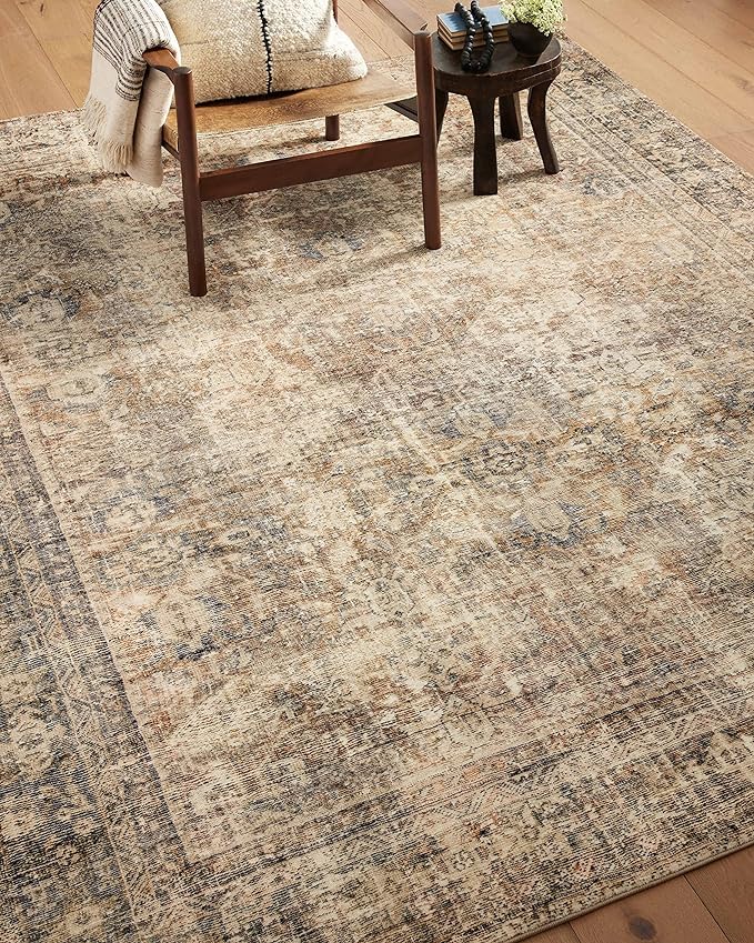 Loloi Amber Lewis Morgan Collection MOG-01 Sunset/Ink 2'-0" x 5'-0" 38" Thick Accent Rug feat. CloudPile, Neutral, Room Décor, Vintage Inspired, Livingroom, Bedroom, Dining Area