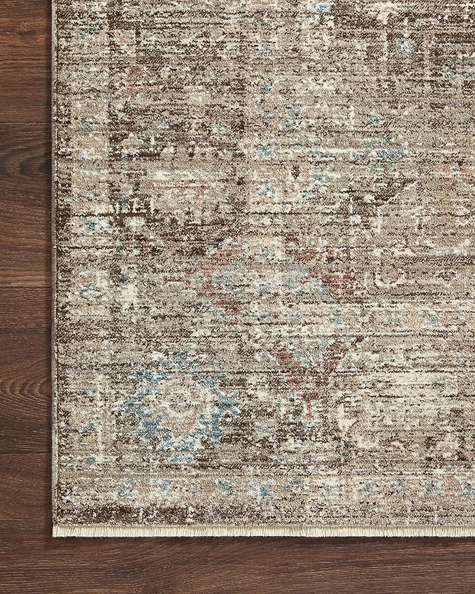 Loloi Magnolia Home by Joanna Gaines Millie Collection MIE-03 Charcoal/Dove 2'-3" x 3'-10", .25" Pile Height, Accent Rug
