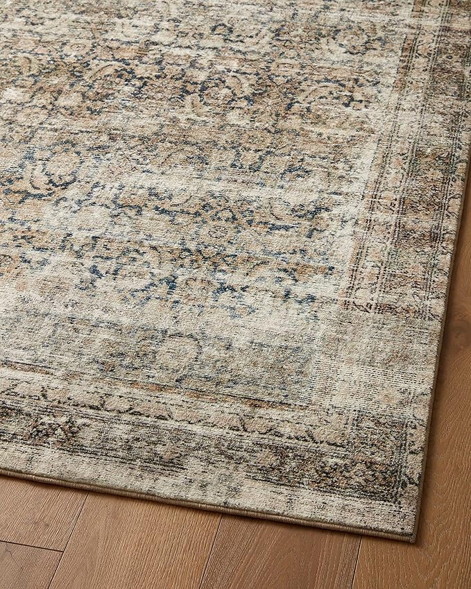Loloi Amber Lewis Morgan Collection MOG-02 Navy/Sand 5'-0" x 7'-0" 38" Thick Area Rug feat. CloudPile, Neutral, Room Décor, Vintage Inspired, Livingroom, Bedroom, Dining Area