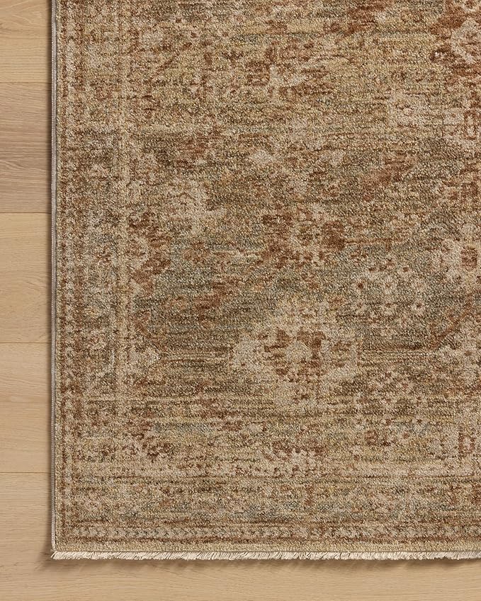 Loloi Magnolia Home by Joanna Gaines Junie Collection JUE-03 Spice/Multi 9'-6" x 9'-6", .38" Pile Height, Round Area Rug